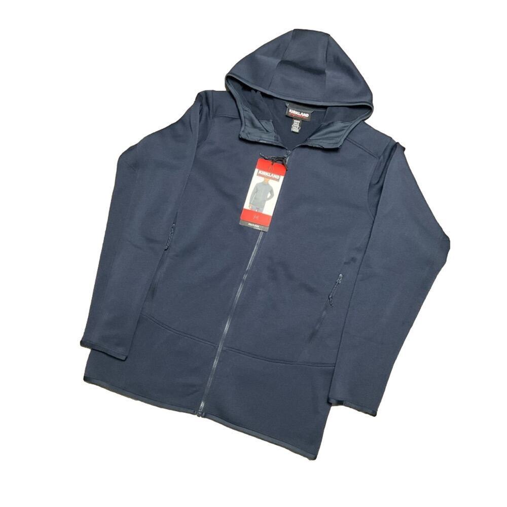 Kirkland Signature Men’s Jacket Hooded Fleece Navy Blue Size Medium NWT
